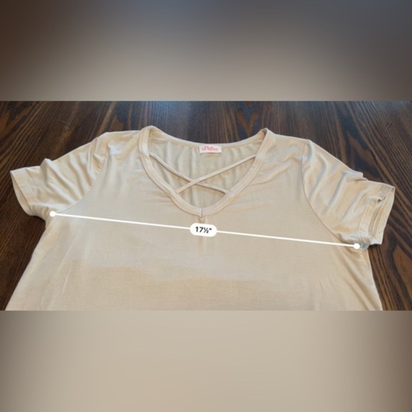 The Pulse Boutique criss cross top pink blush tee XL EUC Barbiecore - Picture 10 of 10